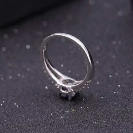 6mm Vintage Sapphire Round Cut Ring in Sterling Silver - Image 3