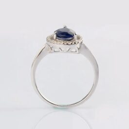 Vintage Sapphire Pear Cut Ring in Sterling Silver