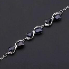 7mm Vintage Sapphire Pear Cut Bracelet in Sterling Silver