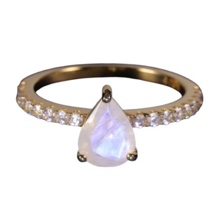 Vintage Moonstone Pear Cut Ring in Sterling Silver