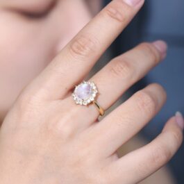 Vintage Moonstone Oval Cut Ring in Sterling Silver