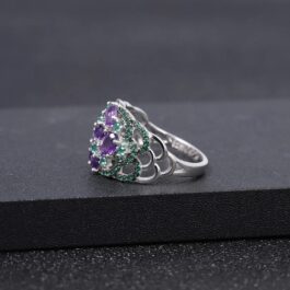 4mm Vintage Amethyst Oval Cut Ring in Sterling Silver