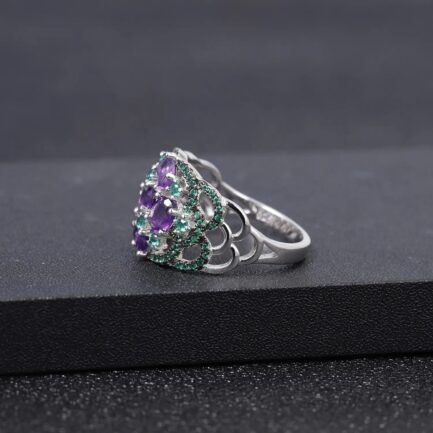 4mm Vintage Amethyst Oval Cut Ring in Sterling Silver - Image 2