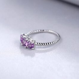 5mm Vintage Amethyst Cushion Cut Ring in Sterling Silver