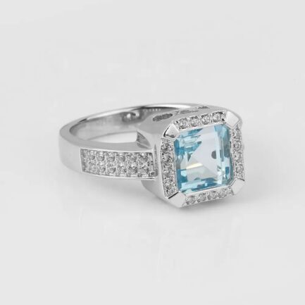 Vintage Topaz Asscher Cut Ring in Sterling Silver - Image 2