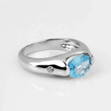 Vintage Topaz Oval Cut Ring in Sterling Silver - Image 3