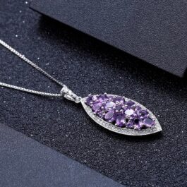 4mm Vintage Amethyst Oval Cut Pendant Necklace in Sterling Silver