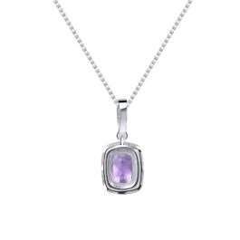 Vintage Amethyst Oval Cut Pendant Necklace in Sterling Silver