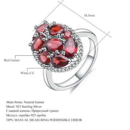 Vintage Red Garnet Oval Cut Ring in Sterling Silver - Image 5