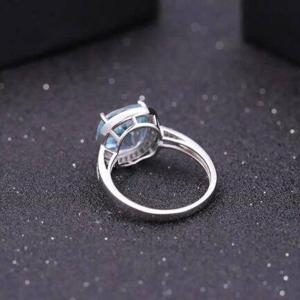 10mm Vintage Topaz Cushion Cut Ring in Sterling Silver - Image 4