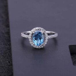 8mm Vintage Topaz Oval Cut Ring in Sterling Silver