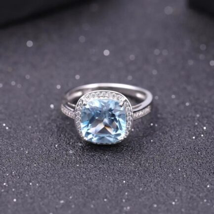 10mm Vintage Topaz Cushion Cut Ring in Sterling Silver - Image 3