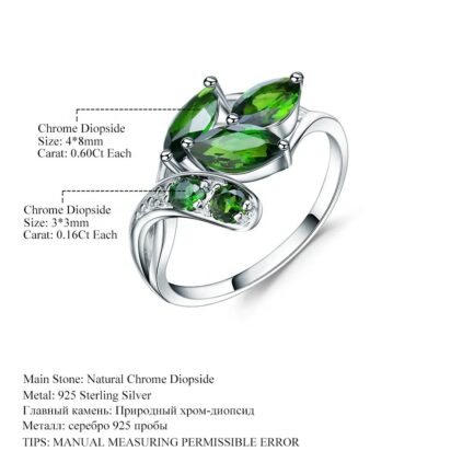 8mm Vintage Chrome Diopside Marquise Cut Ring in Sterling Silver - Image 6