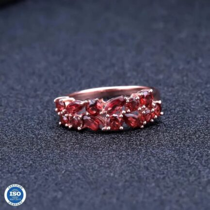 Vintage Red Garnet Marquise Cut Ring in Sterling Silver - Image 3