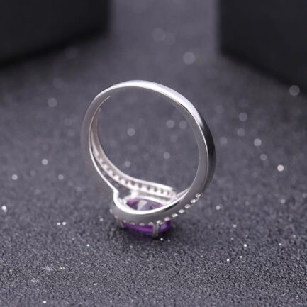 8mm Vintage Amethyst Oval Cut Ring in Sterling Silver - Image 4