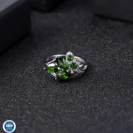 8mm Vintage Chrome Diopside Marquise Cut Ring in Sterling Silver - Image 4