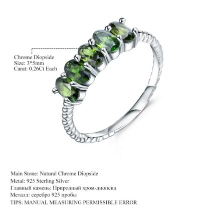 5mm Vintage Chrome Diopside Oval Cut Ring in Sterling Silver - Image 6