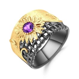 4mm Vintage Amethyst Round Cut Ring in Sterling Silver