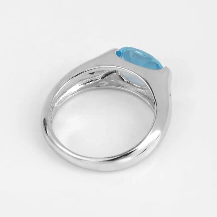 Vintage Topaz Oval Cut Ring in Sterling Silver - Image 5