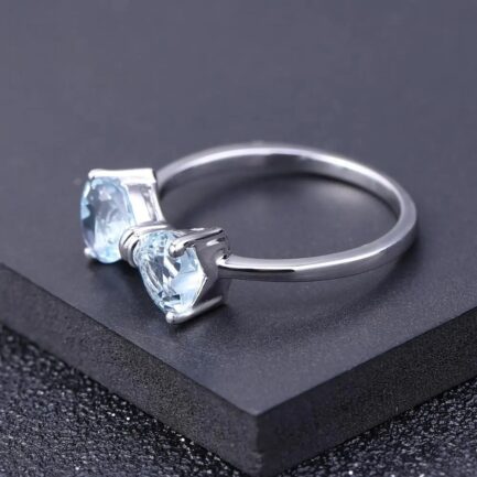 6mm Vintage Topaz Heart Cut Ring in Sterling Silver - Image 3