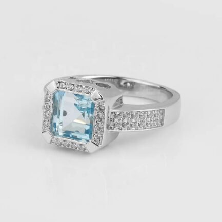 Vintage Topaz Asscher Cut Ring in Sterling Silver - Image 3