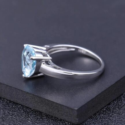 9mm Vintage Topaz Heart Cut Ring in Sterling Silver - Image 3