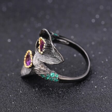 7mm Vintage Amethyst Pear Cut Ring in Sterling Silver - Image 4