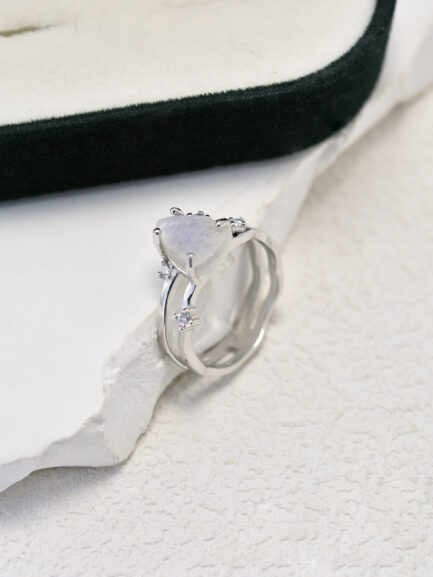 Vintage Moonstone Raw Crystal Ring in Sterling Silver - Image 6