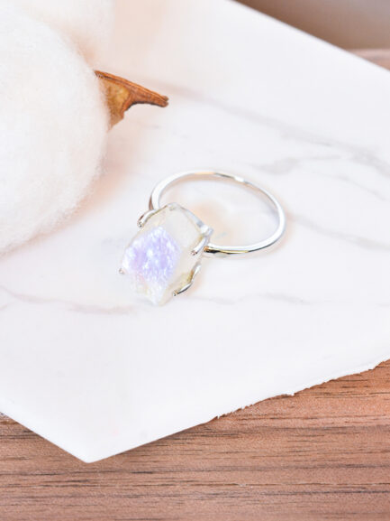 Vintage Moonstone Raw Crystal Ring in Sterling Silver - Image 3