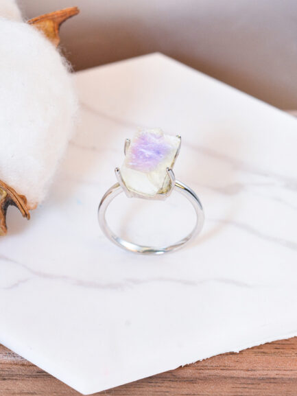 Vintage Moonstone Raw Crystal Ring in Sterling Silver - Image 4