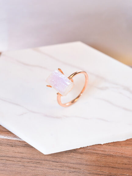 Vintage Moonstone Raw Crystal Ring in Sterling Silver - Image 2