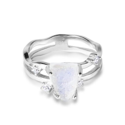 Vintage Moonstone Raw Crystal Ring in Sterling Silver - Image 10