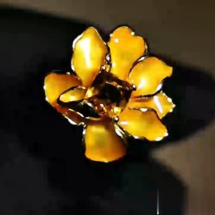 Citrine Cushion Cut Flower Ring in Sterling Silver - Image 2