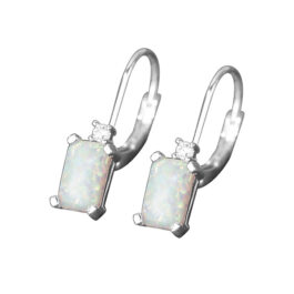 Square Cut Opal Drop Earrings For Women