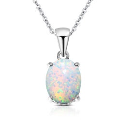 Oval Cut Opal Pendant Necklace For Women